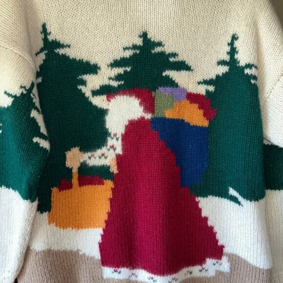 Susan Bristol hundred percent wall Santa Claus net Christmas sweater size 38 - Picture 5 of 11